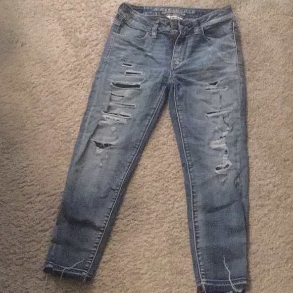 American Eagle Hi-Rise Legging Crop Jeans .Size 0 - Picture 1 of 5